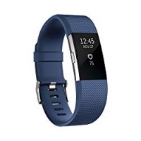 Fitbit Charge 2 Braccialetto Monitoraggio Battito Cardiaco e Attività Fisica, Blu, Taglia L