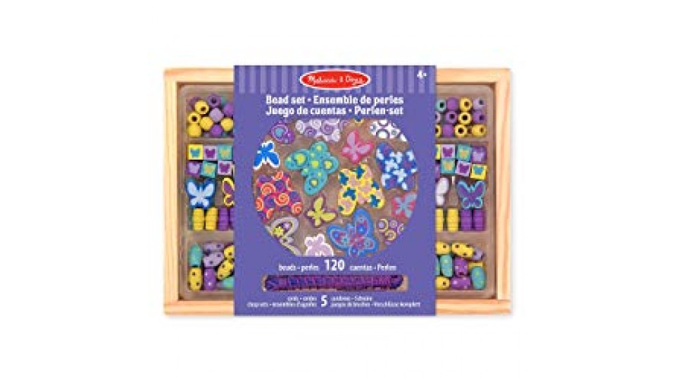 Melissa & Doug 14179 - Set di Perline in Legno. Amici Farfalle