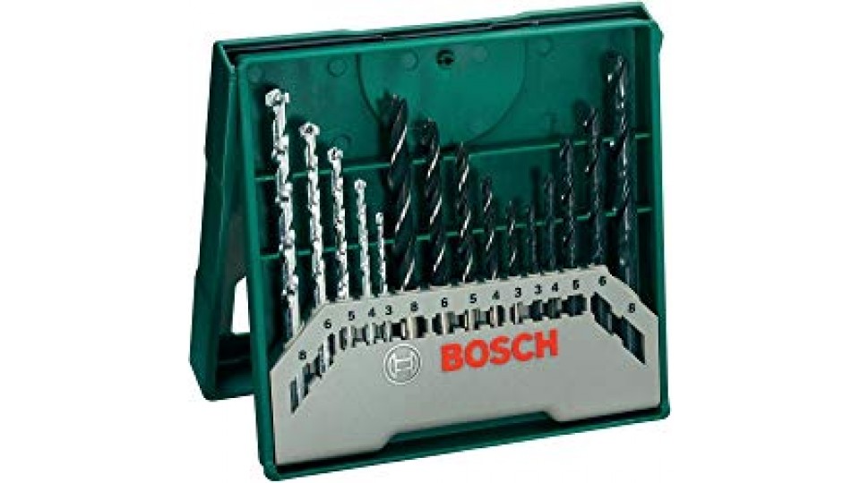 Bosch 2607019675 X-Line Set Mini, 15 Punte, Metallo Legno Muro