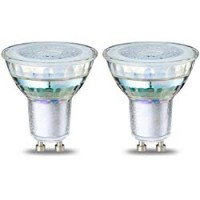 AmazonBasics Lampadina LED GU10 in Vetro, 4.6W (equivalenti a 50W), Luce Bianca Calda- Pacco da 2