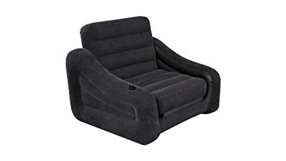 Intex 68565 Poltrona Letto, Grigio Scuro, 107x221x66 cm