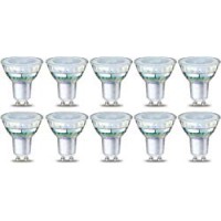 AmazonBasics Lampadina LED GU10 in Vetro, 3.5W (equivalenti a 35W), Luce Bianca Calda- Pacco da 10