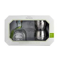 Tequila e 2 Mugs - Moscow Mule Gift set con Patrón Silver700 ml e 2 Mug in acciaio