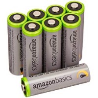 AmazonBasics - Pile Ricaricabili Stilo AA ad alta capacità, pre-caricate, 8 pezzi, durata di 500 cicli (2500 mAh, min. 2400 mAh). Involucro esterno variabile