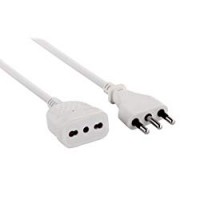 Electraline 46124 Prolunga 5 mt spina e presa bivalente 10/16A, bianco - sezione cavo 3G1 mm²