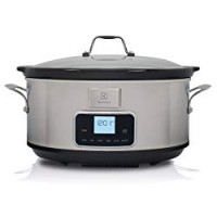 Electrolux ESC7400 Slow Cooker, Pentola Elettrica in Ceramica, Programmabile, Argento