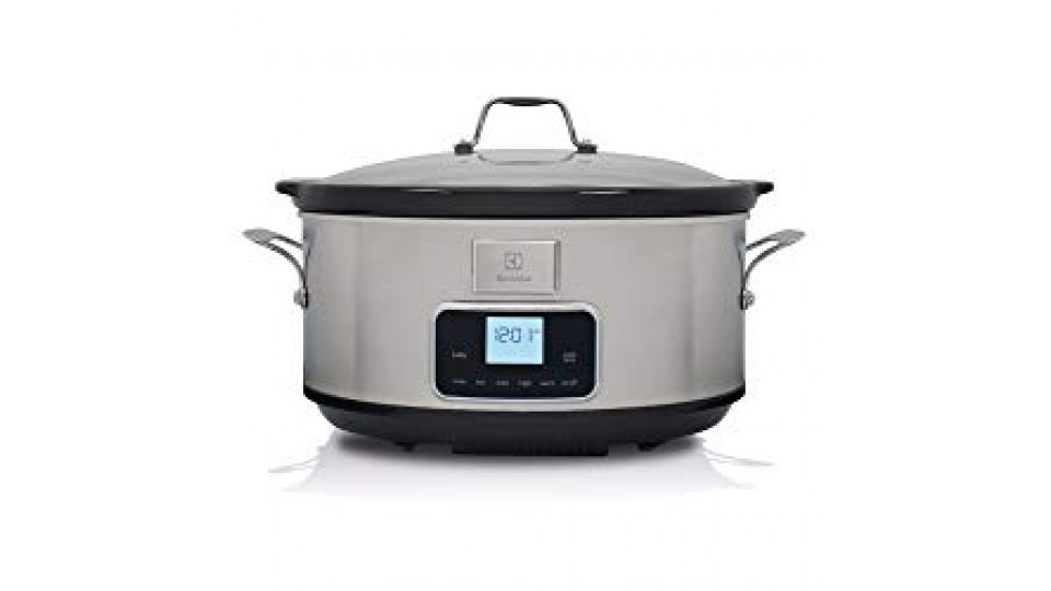 Electrolux ESC7400 Slow Cooker, Pentola Elettrica in Ceramica, Programmabile, Argento