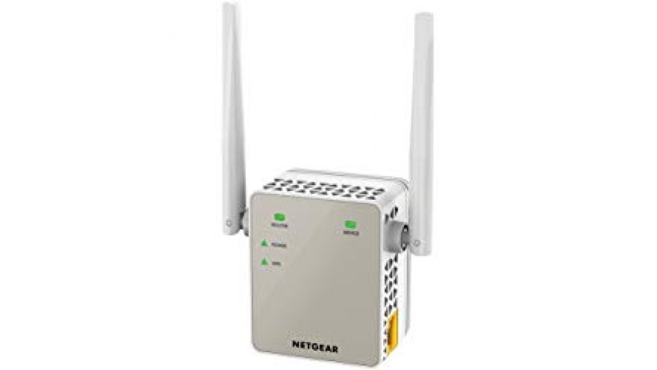 Netgear EX6120-100PES Ripetitore WiFi, Range Extender Universale, Access Point, Antenne Esterne, AC Dual Band
