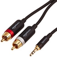 AmazonBasics - Cavo adattatore da 3.5 mm a 2 RCA maschio, 2,44 metri