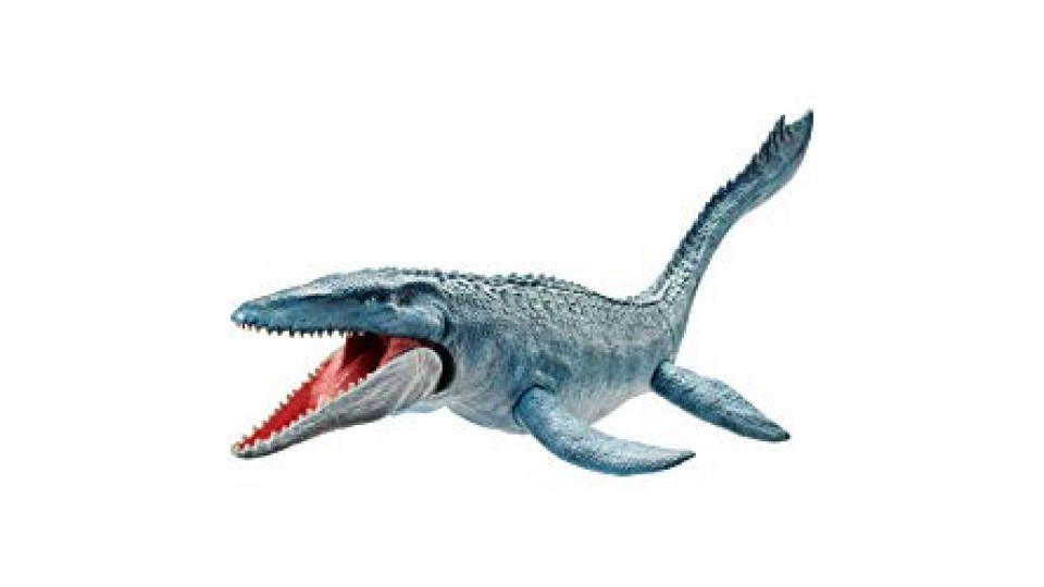 Jurassic World, il Mosasauro, creatura acquatica colossale con tatto autentico, forme  realistiche  e  articolazioni, lungo ben 61 cm, giocattolo per i bambini 3+ anni, FNG24