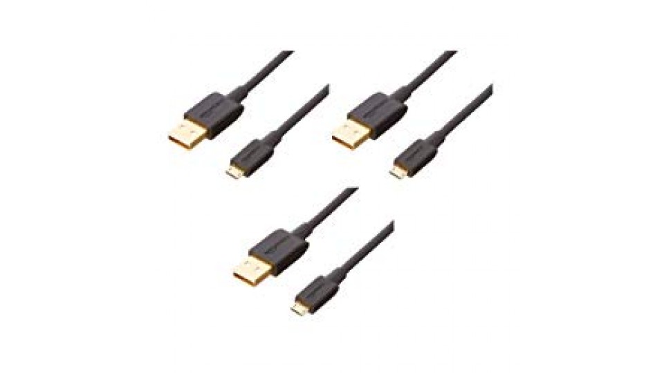 AmazonBasics - Cavo USB, 0,9 m, Nero [Germania]