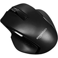 AmazonBasics - Mouse wireless ergonomico compatto con scrolling rapido - Nero