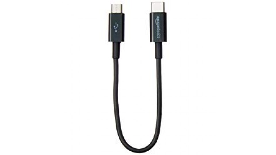 AmazonBasics - Cavo USB-C a Micro B 2.0, 15,2 cm, colore nero