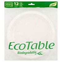 NAT3 Ecotable Biodegradable 12 PIATTI DI CARTA diametro