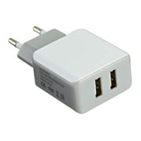 Electraline 70062 Caricatore USB da Muro a 2 Porte, 5V/6A, Output Massimo da 3.4A, Compatibile con iPhone, iPad, Huawei, Samsung Galaxy, Tablet e Altri Dispositivi USB