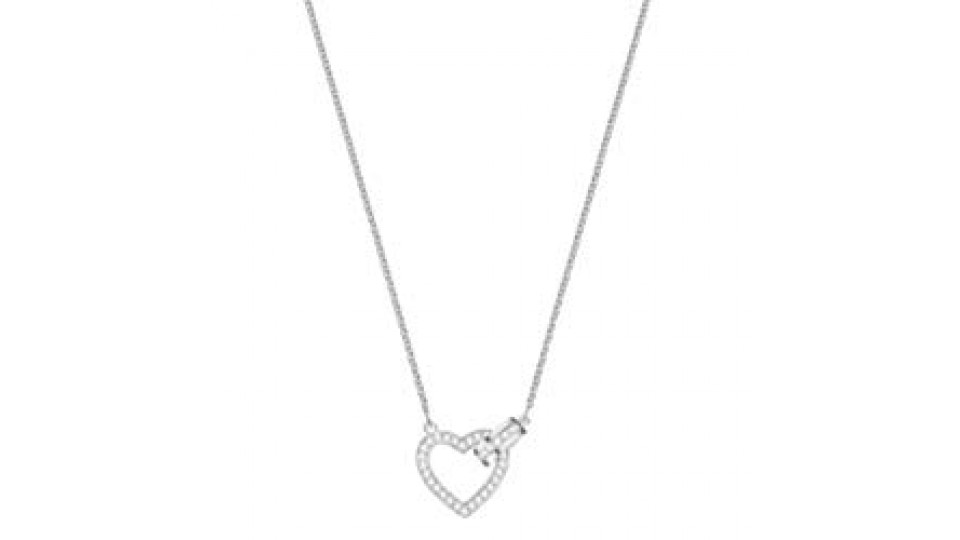 Swarovski Collana da Donna Lovely, Bianco, Placcato Rodio