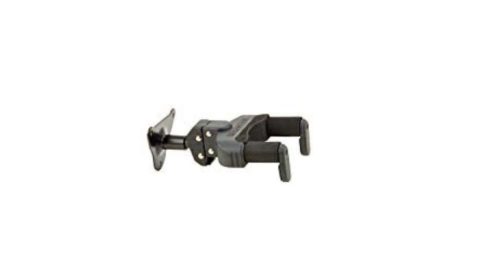 Hercules GSP39WB Supporto a parete per chitarra, con sistema di fissaggio, Nero