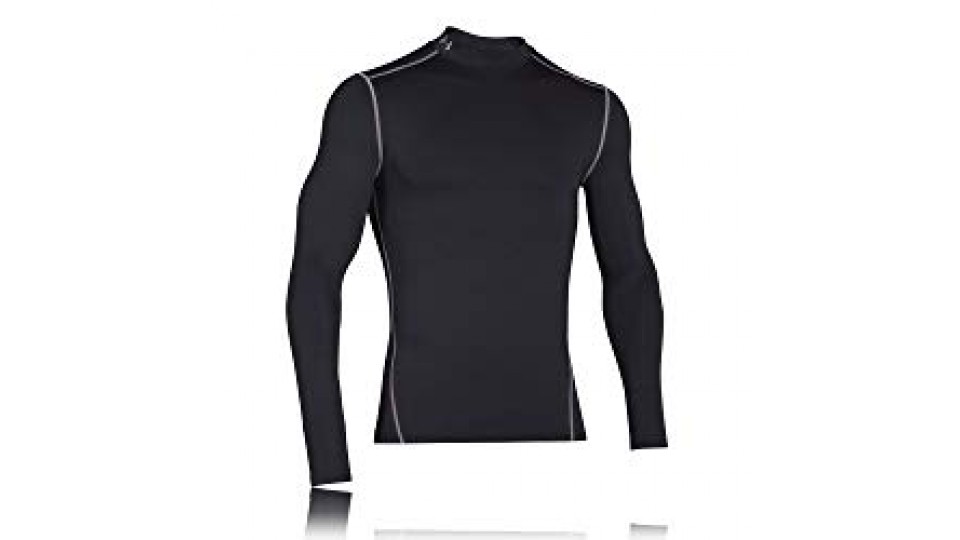 Under Armour, Coldgear Armour Mock, Maglia A Manica Lunga, Uomo, Nero (Black/Steel 001), M