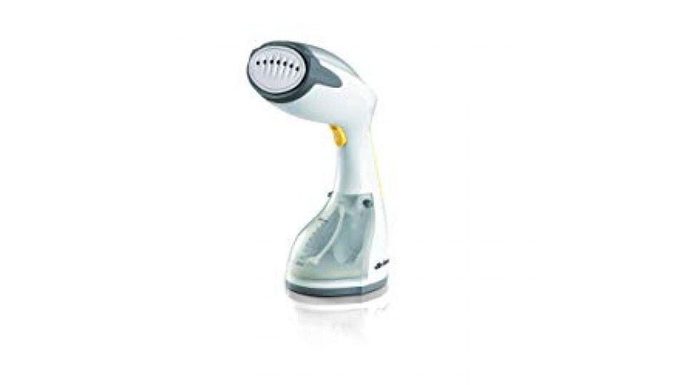 Ariete 4167 Stiratrice Verticale - Piastra in acciaio inox, Vapore potente e continuo, Spazzola pelucchi, 1200W, Capacità 260ml, Bianco/Grigio