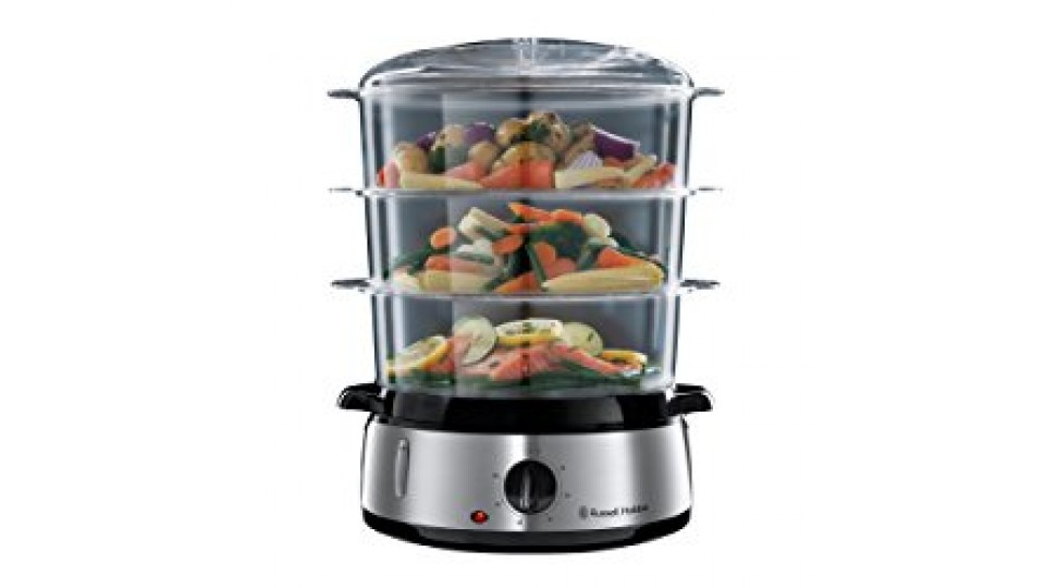 Russell Hobbs 19270-56 Vaporiera, 800 Watt, 9 Litri, Acciaio Inossidabile, Nero