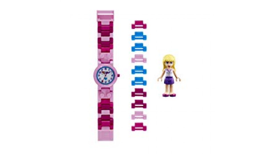 LEGO Friends 8020172 Orologio da polso componibile per bambini con cinturino a maglie e minifigure Stephanie