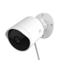 Yi Telecamera per Esterno 1080P, Telecamera di sicurezza/sorveglianza esterna impermeabile con visione notturna, controllo vocale e Servizio Cloud disponibile – Bianco