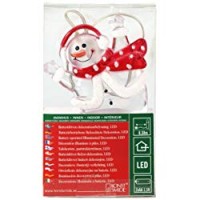 Konstsmide 1277-403 / LED acrile pupazzo di neve / 1 diodi blu/a batteria sino a 190h / blu/cavo trasparente