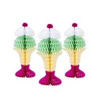 Talking Tables"We Heart Ice Cream" a nido d' ape Tablesundae decorazioni, multicolore, altezza 25,4 cm, confezione da 3