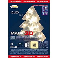 Albero bianco MAGIC 3D a batteria, 30 cm, 10 led bianco caldo, decorazioni natalizie, alberi di Natale luminosi