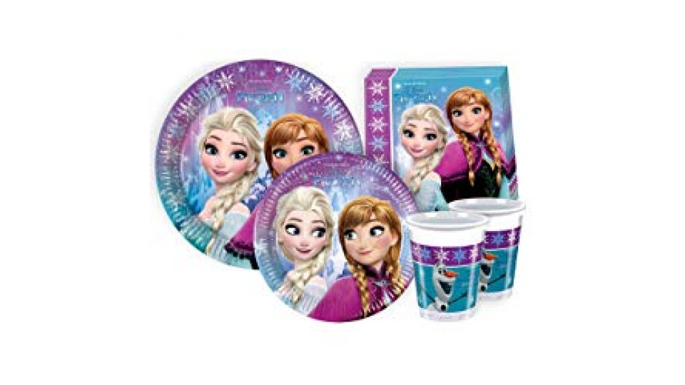 Ciao Y2499 - Kit Party Festa in Tavola Disney Frozen per 24 Persone 112 Pezzi: 24 Piatti Grandi, 24 Piatti Medi, 24 Bicchieri, 40 Tovaglioli)