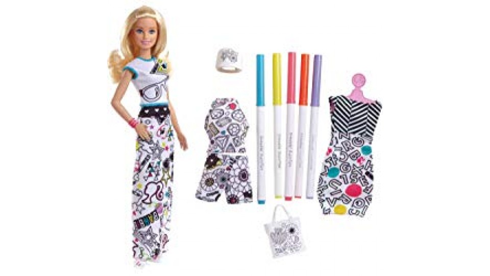 Barbie - Crayola Colora la Moda, con Pennarelli e Abiti da Colorare, FPH90