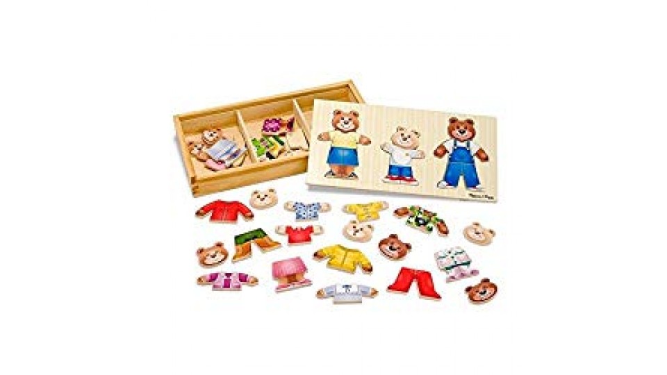 Melissa & Doug - 13770 - Puzzle in Legno da Vestire La Famiglia Orso