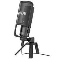 Rode NT-USB Microfono a Condensatore con Filtro Anti-pop e Supporto da Tavolo, Compatibile con iPad, Nero/Antracite