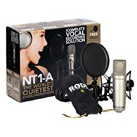 RODE NT1A microfono a diaframma largo per studi di registrazione / podcast, cavo, supporto, filtro anti pop omaggio