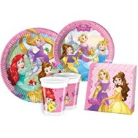 Ciao Y2515 - Kit Party Festa in Tavola Disney Princess per 24 Persone 112 Pezzi: 24 Piatti Grandi, 24 Piatti Medi, 24 Bicchieri, 40 Tovaglioli)