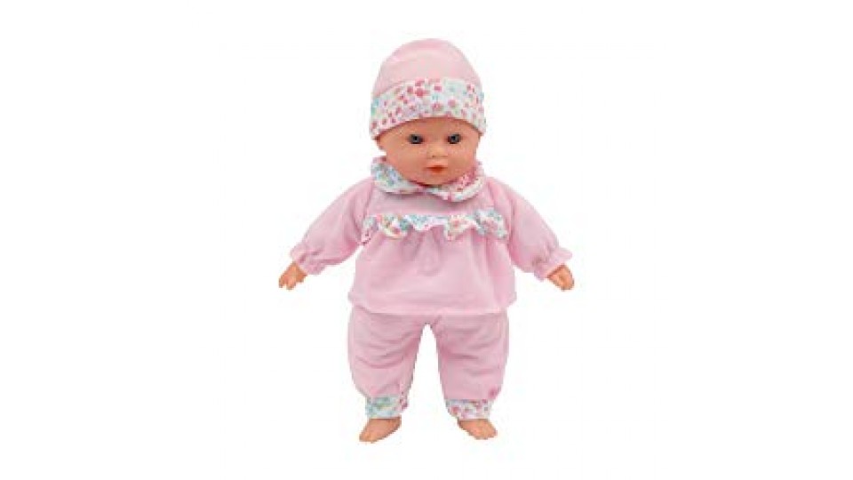 Mamatoy MMA01000 - Mama Mia Dolci Versetti, Bambola Parlante con Corpo Morbido, 6 Effetti Sonori, 30 cm, Rosa