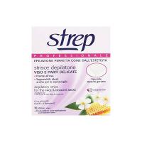 Strep - Strisce depilatorie e salviettine, viso e parti delicate, epilazione perfetta come dall'estetista, Cera naturale, Karité e Vitamina E  -   14 unità