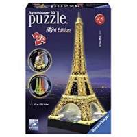 Ravensburger 12579 Tour Eiffel, Night Special Edition, Puzzle 3D Building con LED