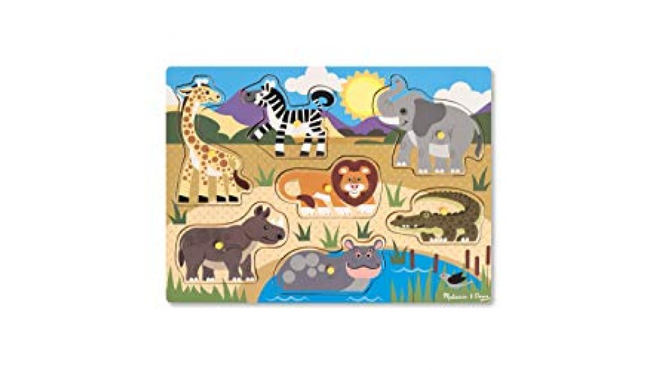 Melissa & Doug 19054 - Peg Puzzle in Legno - Safari