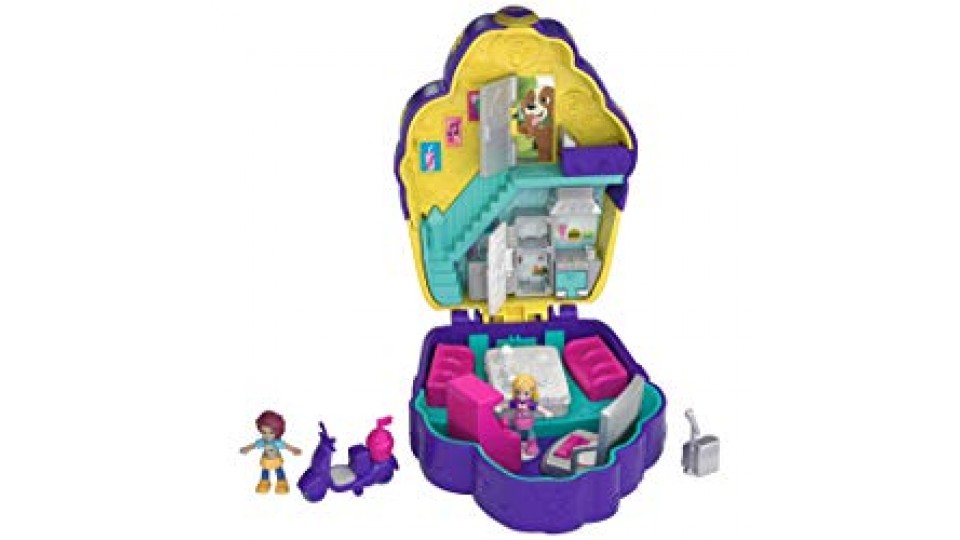 Polly Pocket Cofanetto Bar degli Zuccherini, Playset con 2 Bambole, Un Micro Veicolo e Tanti Accessori, FRY36