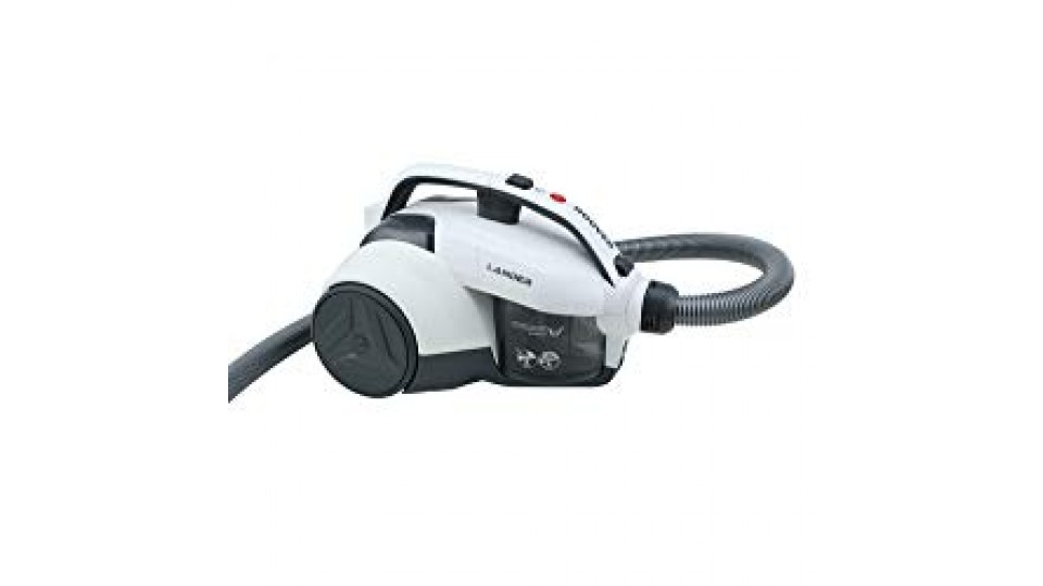 Hoover Lander LA 10 Aspirapolvere a Traino senza Sacco Bianco/Grigio Traslucido