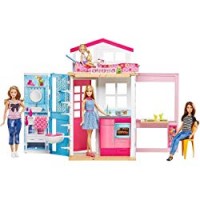 Barbie - Casa Componibile con Bambola, 13.5 x 53.5 x 32 cm, DVV48