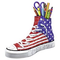 Ravensburger 12549 - 3D Puzzle Sneaker Portapenne Bandiera degli Stati Uniti d'America