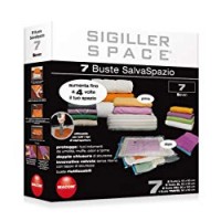 MACOM Sigiller Space 805 7 Confezione 7 Buste Sottovuoto Salvaspazio per Indumenti (2 XXL - 2 XL - 2 L - 1 Travel)