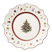 Villeroy & Boch Toy's Delight 1485852642 - Piatto colazione in porcellana a tema natalizio, Bianco, Diametro 240 mm