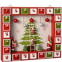 WeRChristmas&nbsp;&ndash;&nbsp;Calendario dell'Avvento in legno, decorazione natalizia a forma di Babbo Natale, Legno, multicolour