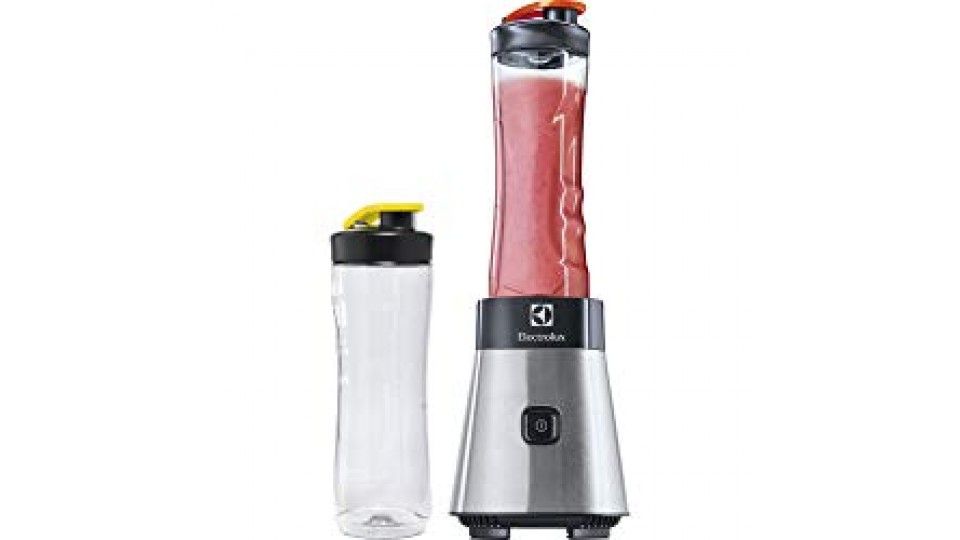 Electrolux ESB2500 Sportsblender Mini Frullatore, Potenza 300 W, 2 Bottiglie 0.6 l in Tritan Antirottura, Acciaio