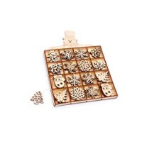 Small Foot 6675 Pendaglio Scatola pupazzo di neve, Legno, Multicolore, 17.5x1.5x25 cm