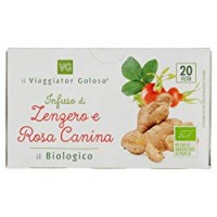 INFUSO ZENZERO & ROSA CANINA 20 Filtri, il Viaggiator Goloso il Biologico