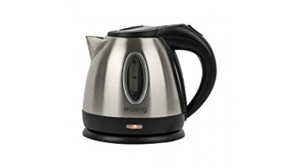 H.Koenig BO12 Bollitore, Spegnimento automatico, Acciaio Inox, 1,2L